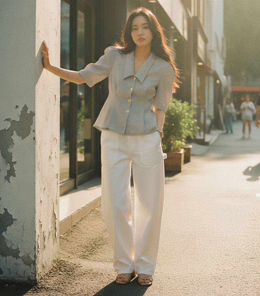 미니멀 가이드: 화이트 팬츠 한 벌로 입는 네 가지 룩